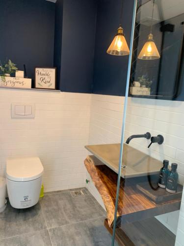 un baño con lavabo e inodoro en The Spring Room, en Vung Tau