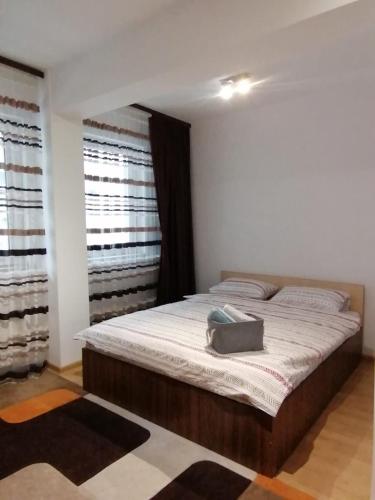 a bedroom with a large bed in a room at Iris Vivo Mall in Cluj-Napoca