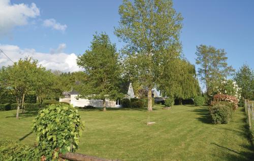 a green yard with a tree and a house at Lovely Home In Saumur With Wifi in Saumur