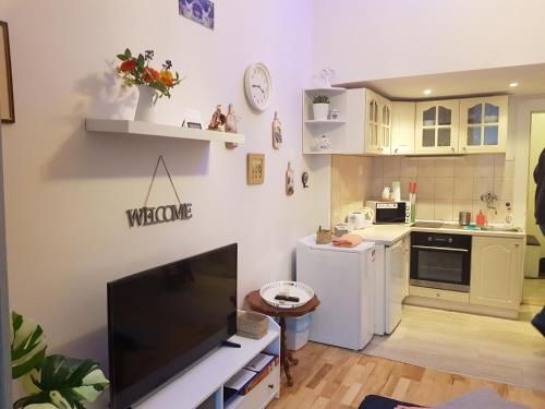 Kuchyň nebo kuchyňský kout v ubytování Get Prague Flat Slovenska
