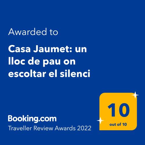 a screenshot of a cell phone with the text awarded to casa jammers un at Casa Jaumet: un lloc de pau on escoltar el silenci in Aramunt