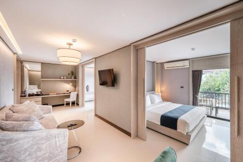 Katil atau katil-katil dalam bilik di Manhattan Pattaya Hotel - SHA Extra Plus