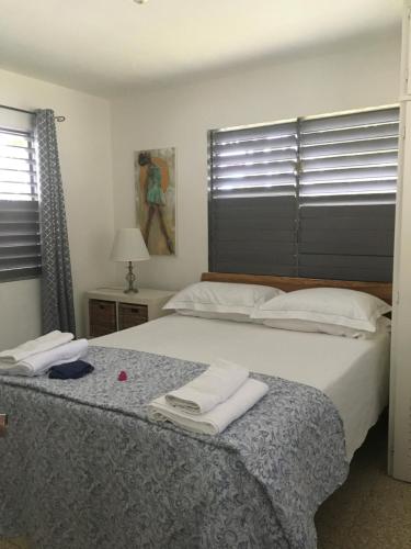 A bed or beds in a room at Garden Apartment-5min Drive to Beaches, 1 hour Montego Bay, 25 mins Ocho Rios