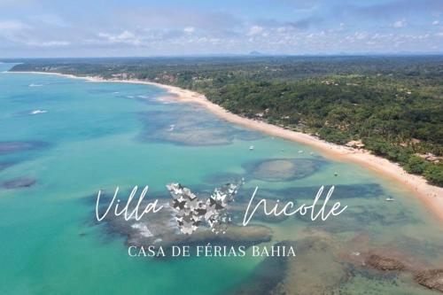 an aerial view of a beach with the text wild turtle at Villa Nicolle - Bahia - Praia do Espelho in Praia do Espelho