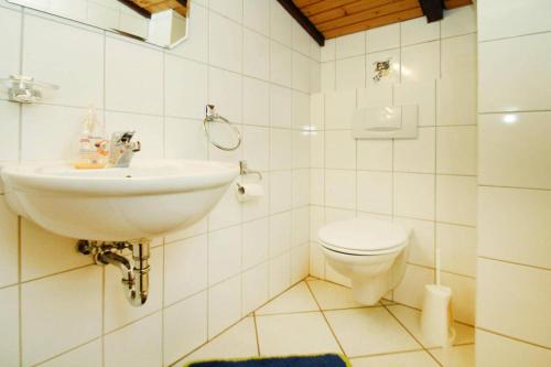 Ein Badezimmer in der Unterkunft Apartment house Schiefertal, Wieda