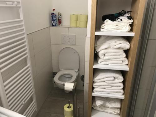 Ένα μπάνιο στο Schönes Ferienappartment in Zell am See: zentral gelegen und Nähe der Areitbahn und dem Zeller See