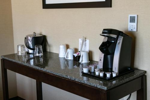 a counter with a coffee maker and a coffeemaker at Swinomish Casino & Lodge in Anacortes
