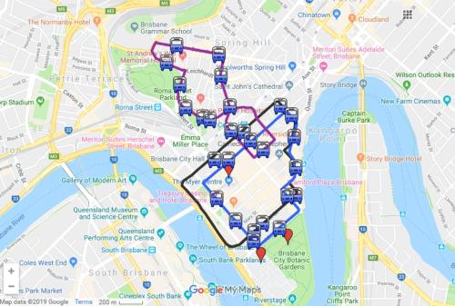 a map of the city of paris with colored dots at Amazing City Location-Private Room in a Share House-2 Rooms available!! in Brisbane