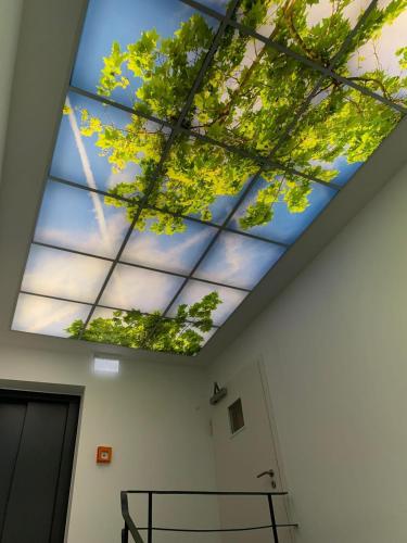 a skylight in the ceiling of a hallway at Hotel-an-den-Planken in Mannheim