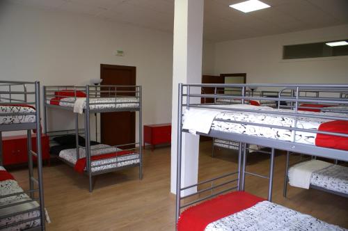 um grupo de beliches num quarto em Grelo Hostel em Ourense