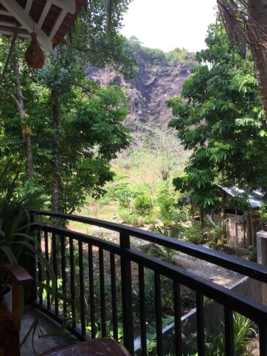 a view from the balcony of a house at Unawatuna Backpacker Lodge in Unawatuna