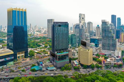 Vue générale sur Bangkok ou vue de la ville depuis l'hôtel