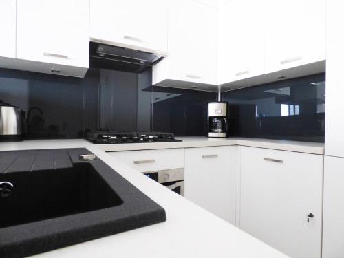 Kuchyňa alebo kuchynka v ubytovaní Plac Grzybowski Apartment