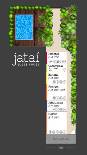 a screenshot of a guest house with a pool at Jataí Guest House in Ubatuba