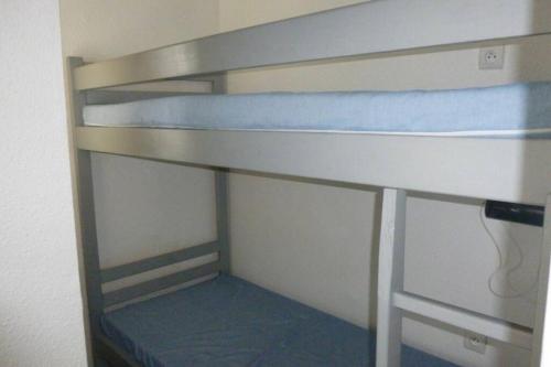 萊德薩阿爾卑斯的住宿－Appartement au pied des pistes，一间卧室配有两张双层床。