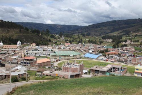 Ett flygfoto av Hostal Flor de los Ángeles