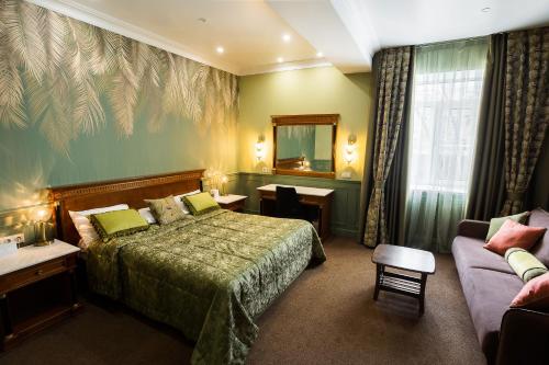 Кровать или кровати в номере Гостиница Амур
