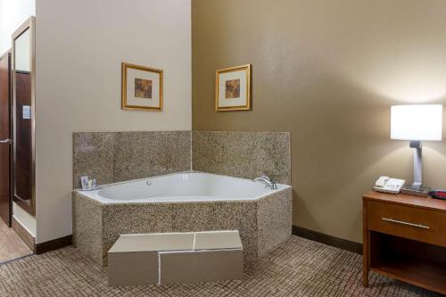 bañera grande en una habitación con lámpara en Comfort Inn Marion, en Marion