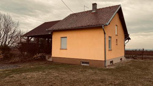 a small house sitting on top of a field at KUĆA ZA ODMOR BRZICA ERDUT in Erdut