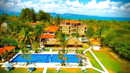 an aerial view of a resort with a swimming pool at Punta Chame Villas in Punta Chame