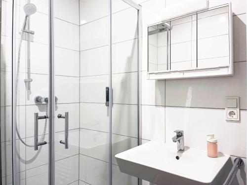 Koupelna v ubytování Hochwertige Studios für Monteure I home2share