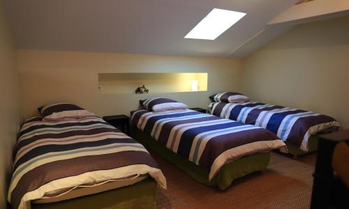 a bedroom with two beds in a room at Le Jardin des Chouchoux in Brantôme