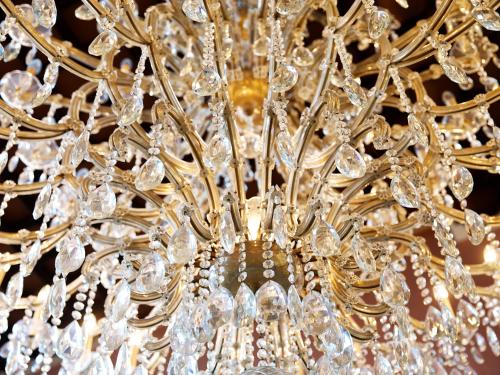 a close up of a chandelier at Hotel Garni Geisler in Cologne