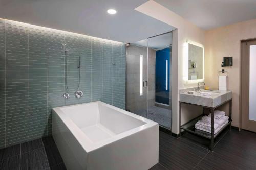 a bathroom with a tub and a sink and a shower at The Royal Sonesta Chicago Downtown in Chicago