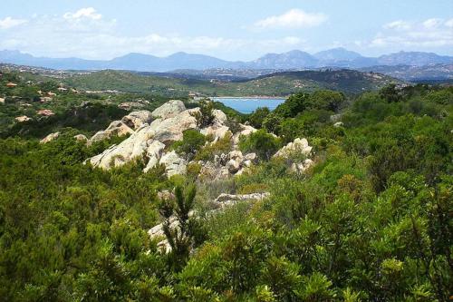 uma vista para uma montanha com rochas e um lago em Residence La Tartaruga Monte Petruso San Teodoro em San Teodoro