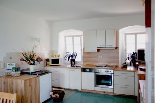Kuchyňa alebo kuchynka v ubytovaní Ferienhaus Planetz
