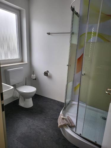 Bilik mandi di Appart Hotel Roßdorf