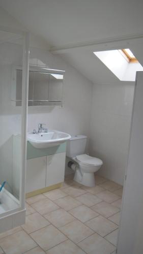une salle de bain avec toilettes et lavabo dans l'établissement Au calme à Avignon, à Avignon