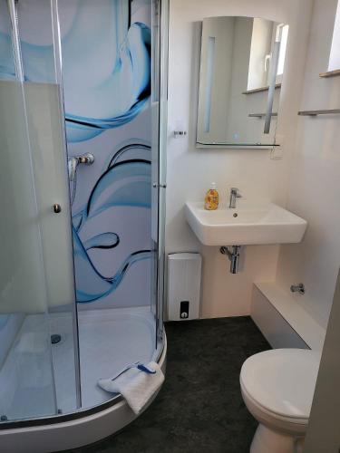 Bilik mandi di Appart Hotel Roßdorf