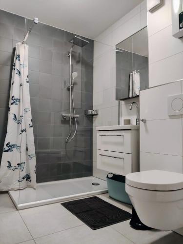 Bilik mandi di Elpe Apartments Hochsauerland