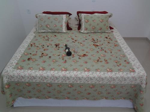 een bed met een kat erop bij Hotel Fazenda Flamarion in Lagoa Santa