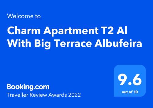 a sign that reads channel appointment a with big terrace airlines at Charm Apartment T2 All With Big Terrace Albufeira Self check-in in Albufeira