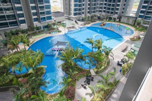 an overhead view of a pool at a resort at NEW Condo Atlantis Melaka Town @ Memories in Melaka