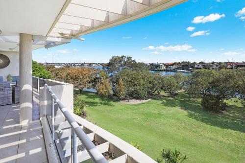 a view from the balcony of a house at Spinnaker Quays in Mooloolaba