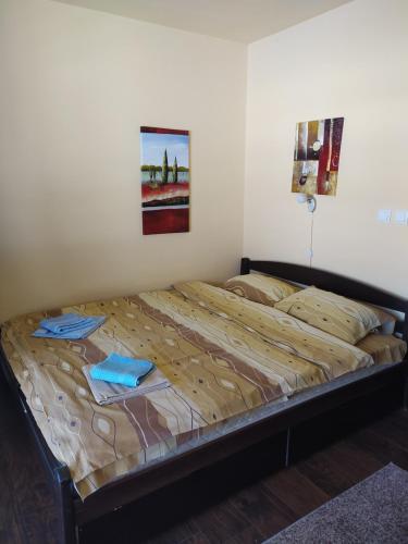 a bed in a bedroom with a painting on the wall at Apartmani Draškovic - Goč in Biserske Kuće