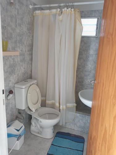 a bathroom with a toilet and a sink at Lo de Juana in Trelew