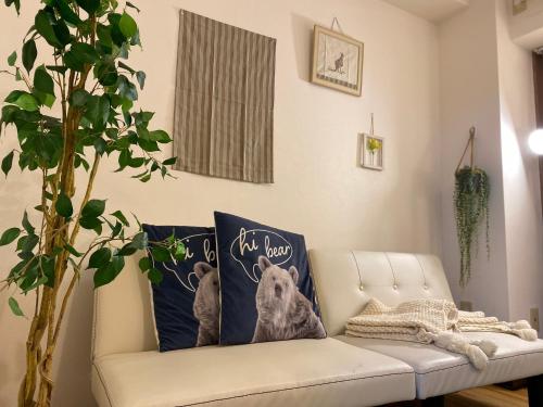 Katil atau katil-katil dalam bilik di Yoyogi Apartment 2-401