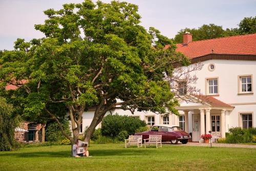 Κήπος έξω από το Relais & Châteaux Gutshaus Stolpe