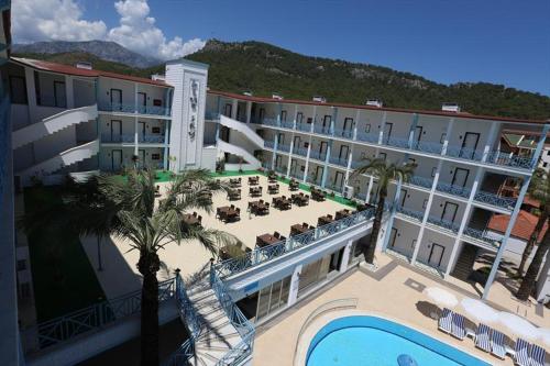 an aerial view of a hotel with a swimming pool at Anita Dream Hotel in Kemer