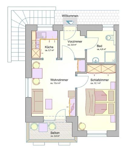 a floor plan of a house at Haus Schmied in Weissensee