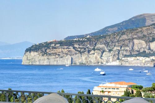 a view of the amalfi coast from a balcony at Grand Hotel Capodimonte in Sorrento