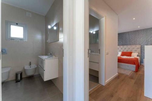 Koupelna v ubytování T2 Fonte da Vila