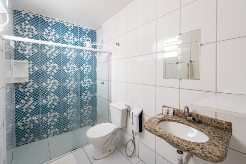 Phòng tắm tại Hotel Prainha