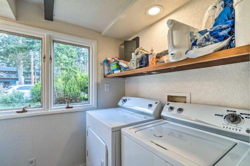 コープビルにあるLovely Coupeville Home with Puget Sound Views!の洗濯機(窓付)