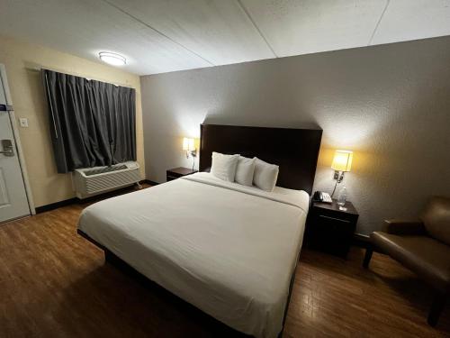 a hotel room with a large bed and a window at Motel 6 San Antonio, TX I-35 North Corridor in San Antonio
