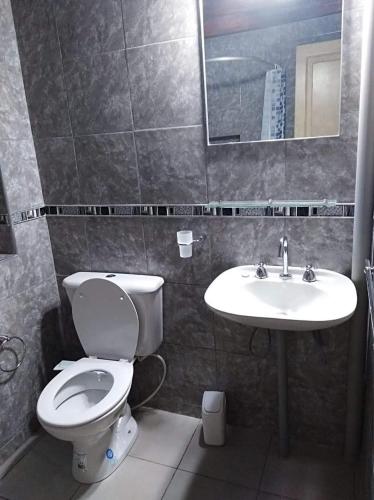 a bathroom with a toilet and a sink at Loft del Centro Mendoza in Mendoza